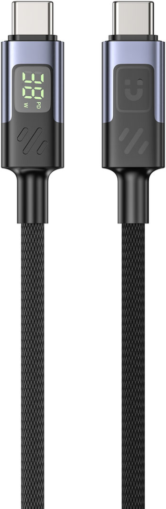 Kabel USB-C / USB- C Unitek, z wyświetlaczem, PD 60W 480Mbps, 3m, czarny