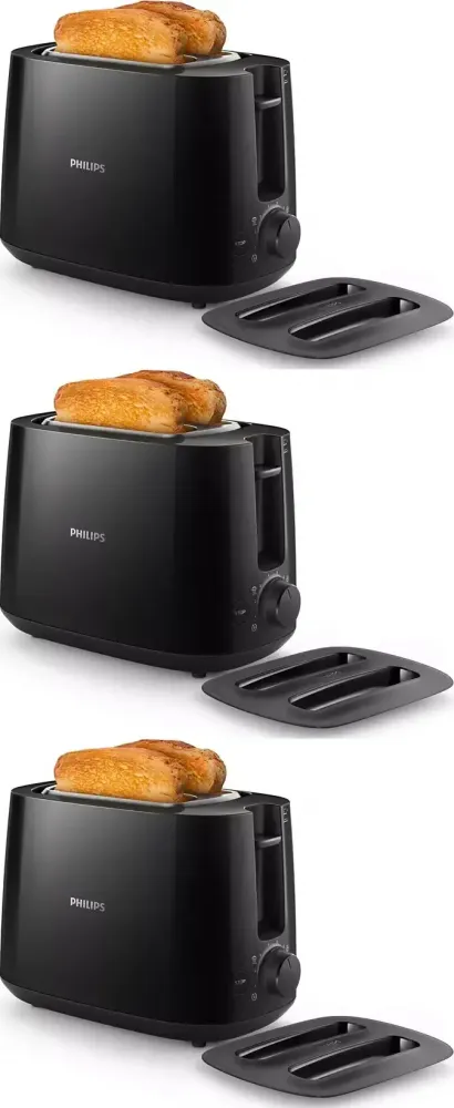 3x Toster Philips Daily Collection HD2582/90, czarny