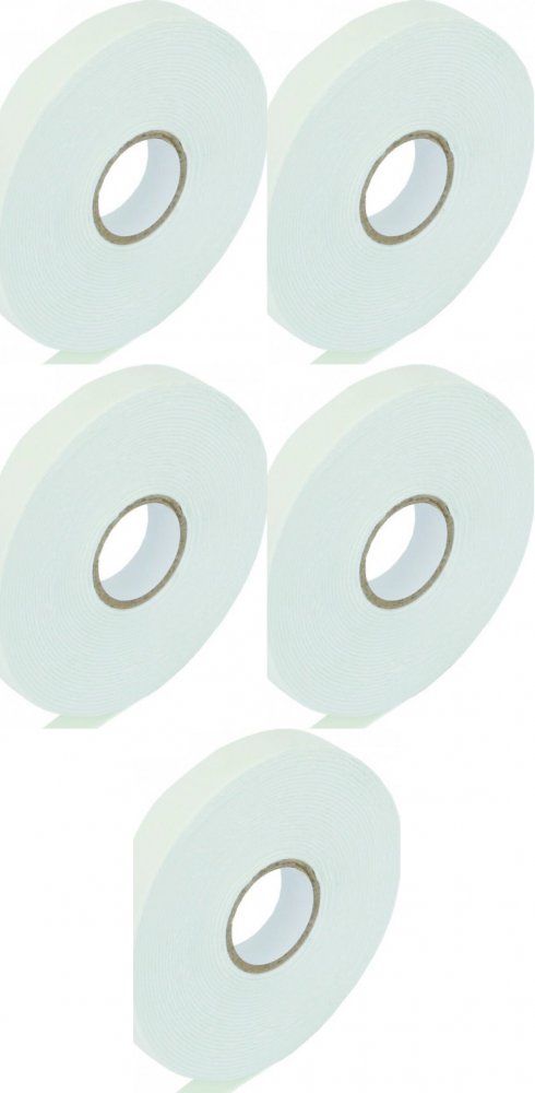 5x Taśma montażowa dwustronna Grand, 12mm x 5m, biały