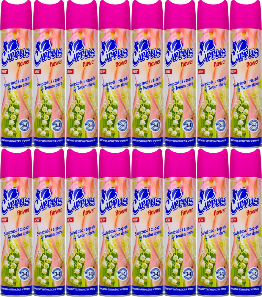 16x Odświeżacz powietrza Cirrus, spray, flower, 300ml