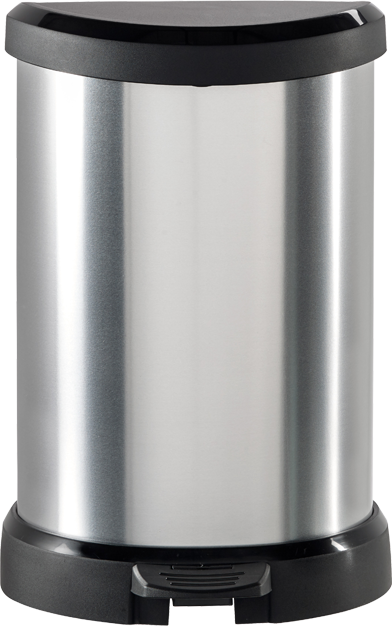 Kosz na śmieci Curver Deco Bin, z pokrywą, 40l, srebrny
