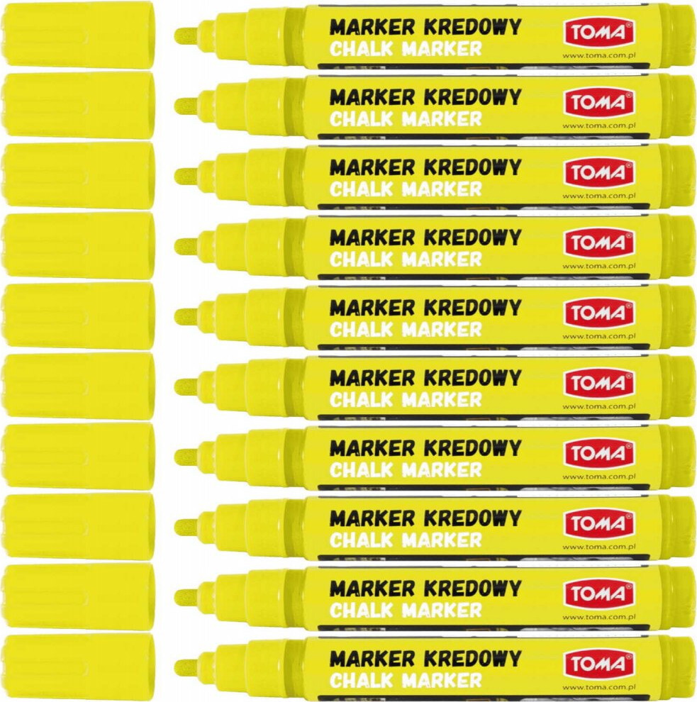 10x Marker kredowy Toma TO-292, okrągła, 4.5mm, żółty