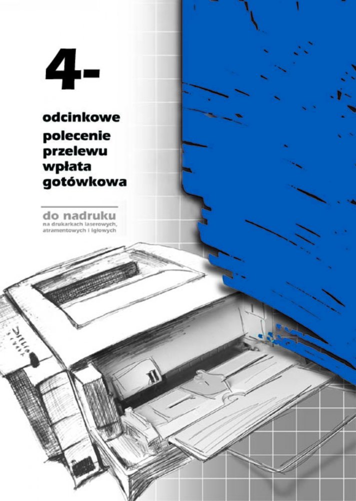 Druk akcydensowy 4-odcinkowe polecenie przelewu-wpłata gotówkowa MiP F-112-3, A4, wielokopia, 500k
