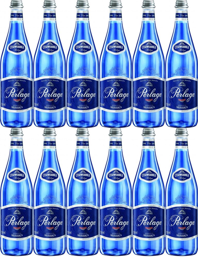 12x Woda gazowana Cisowianka Perlage, 0.7l, butelka szklana