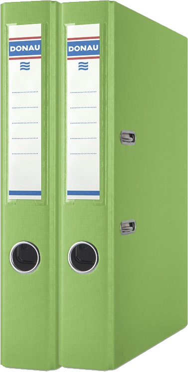 2x Segregator A4 Donau Master, szerokość grzbietu 50mm, do 350 kartek, jasnozielony