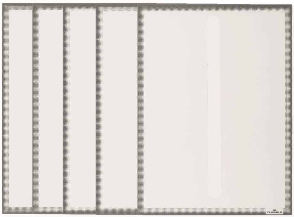 Ramka elektrostatyczna Durable, na szyby, A4, 5 sztuk, szary