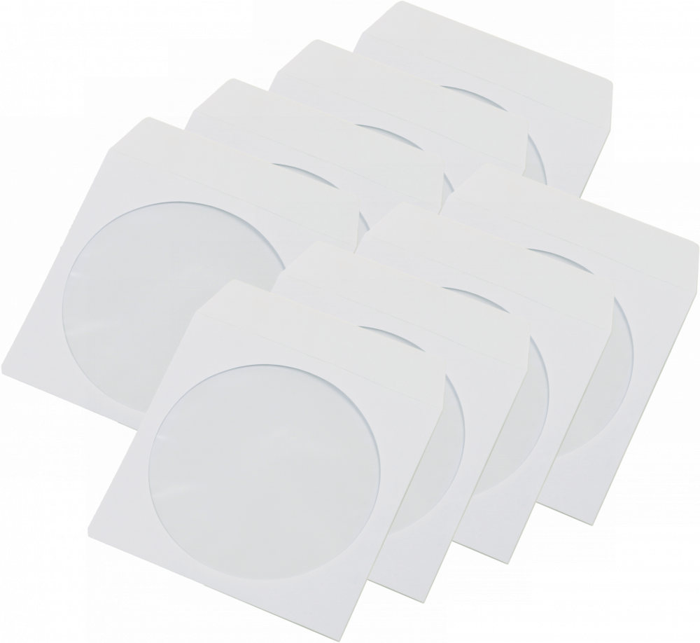 2x Koperta na płyty CD NC, klejona na mokro, z oknem, 1000 sztuk, biały