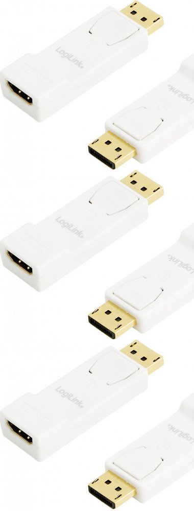 3x Adapter DisplayPort do HDMI 1.4 LogiLink, biały