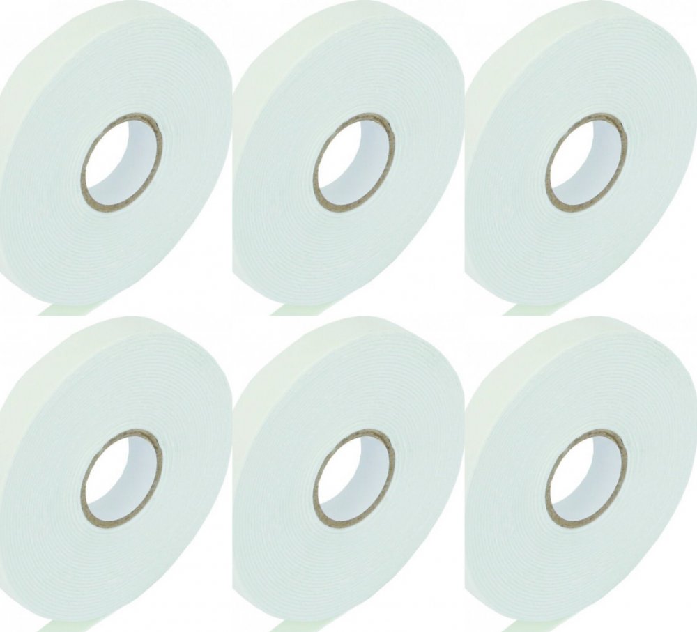 6x Taśma montażowa dwustronna Grand, 18mm x 3m, biały