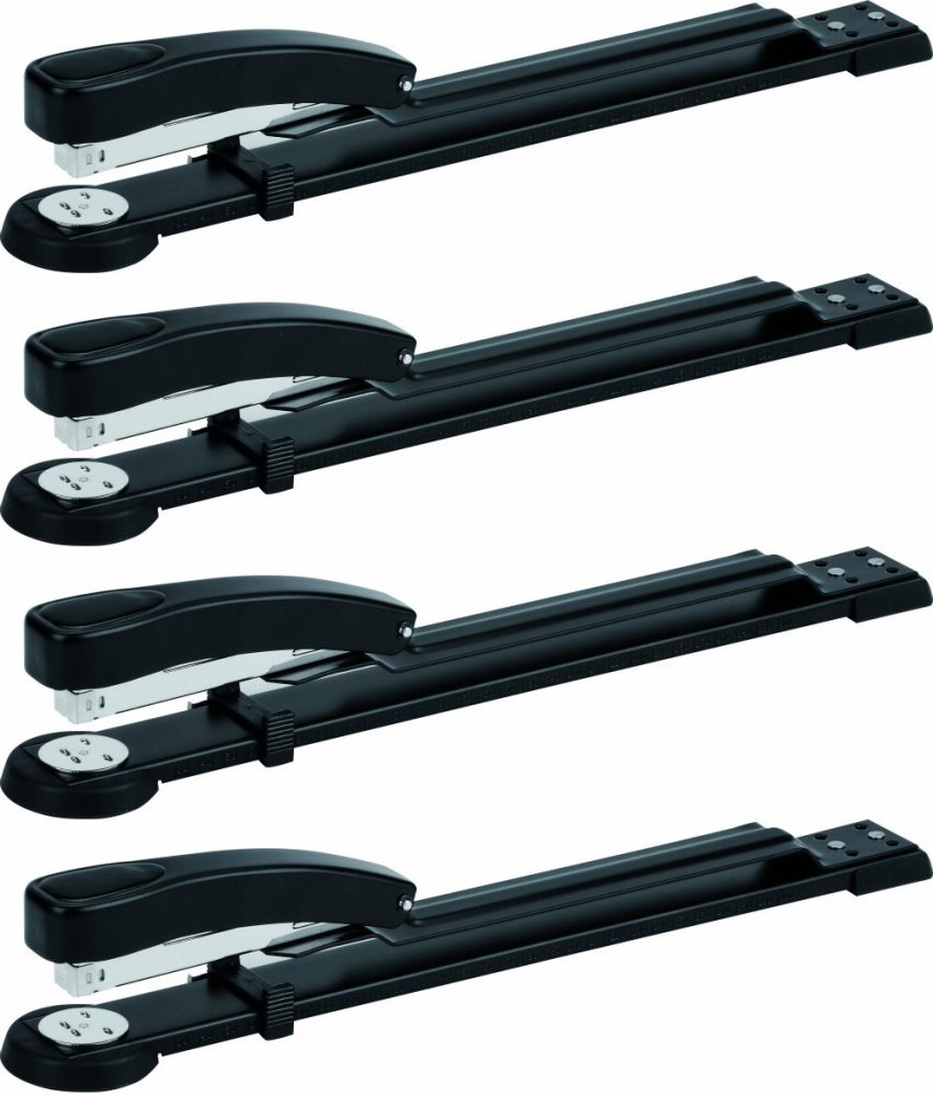 4x Zszywacz długoramienny D.Rect 0312 50K, do 50 kartek, czarny