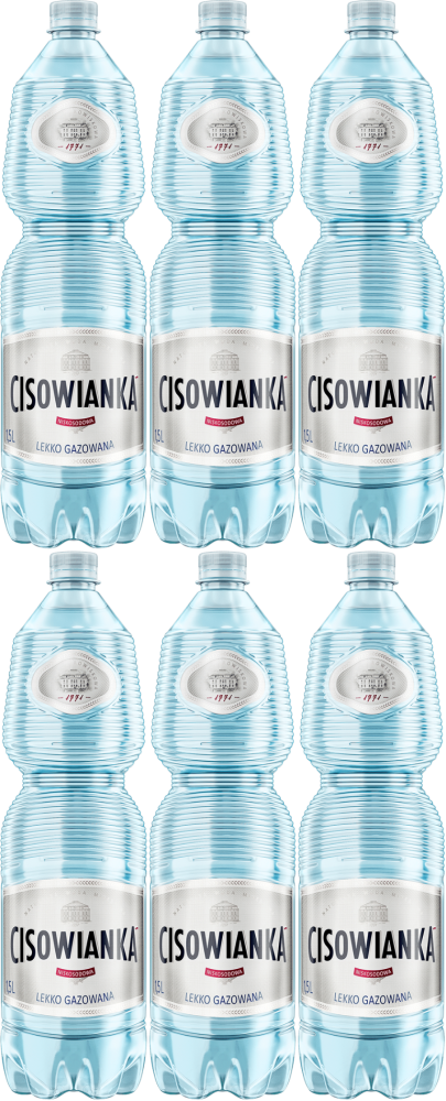 6x Woda lekko gazowana Cisowianka, 1.5L, butelka PET, KAUCJA