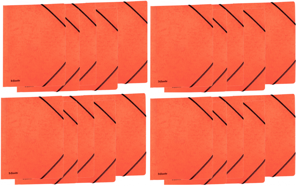 20x Teczka preszpanowa z narożną gumką Esselte, A4, 330g/m2, 4mm, pomarańczowy