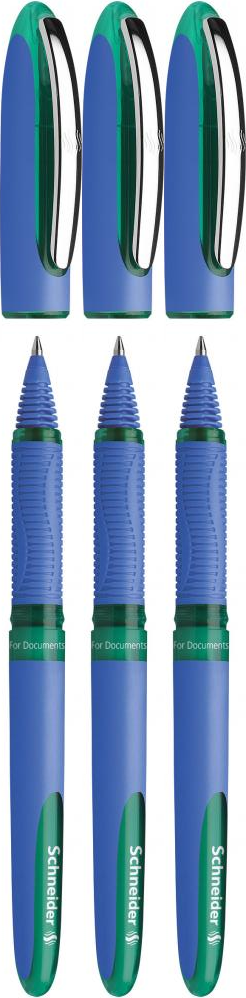 3x Pióro kulkowe Schneider One Hybrid C, 0.3 mm, zielony