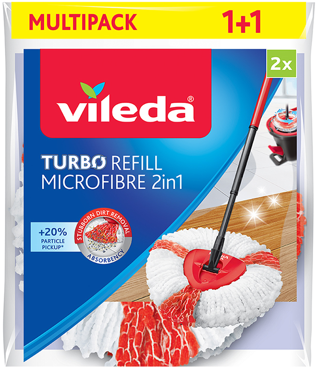 Wkład do mopa obrotowego Vileda Turbo 2 w 1, mkrofibra, 2 sztuki