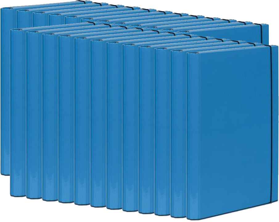 24x Teczka skrzydłowa z gumką VauPe Caribic, A4, 40mm, jasnoniebieski