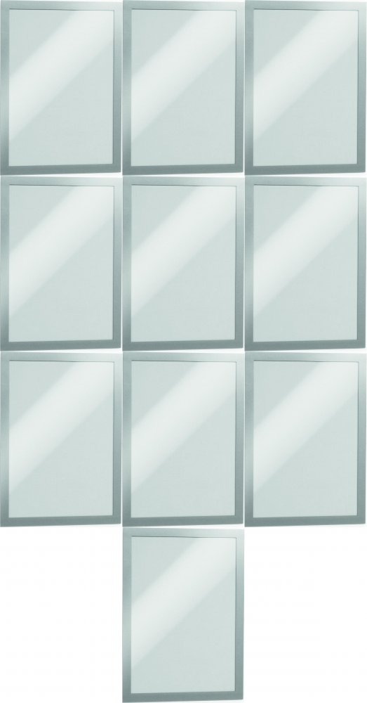 5x Ramka magnetyczna Durable Duraframe, PVC free, samoprzylepna, A4, 2 sztuki, srebrny