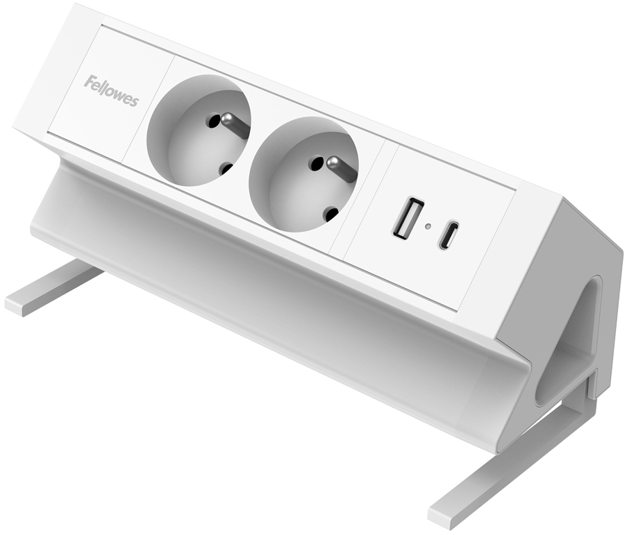 Listwa zasilająca na biurko Fellowes Power Desk 2, typ E, 2m, biały