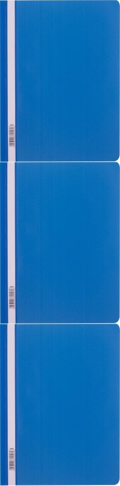 3x Skoroszyt plastikowy bez oczek D.Rect, A4, 25 sztuk, niebieski