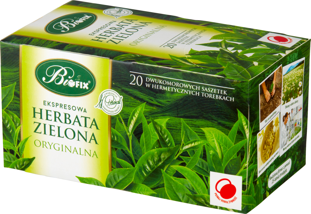 Herbata zielona w kopertach BiFix Premium, 20 sztuk x 2g