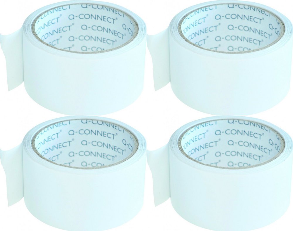 4x Taśma dwustronna Q-Connect, 50mm x 10m, przezroczysty