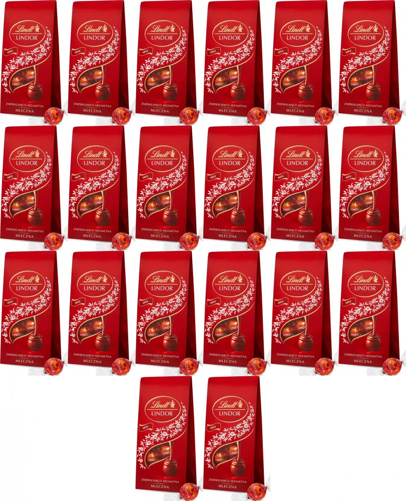 20x Praliny Lindt Lindor Milk, czekoladowy z nadzieniem, 100g