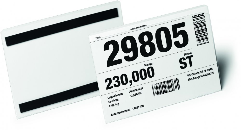 Kieszeń magnetyczna Durable Hard Cover, A5, 10 sztuk, transparentny