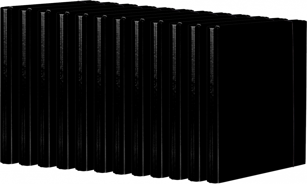 12x Teczka skrzydłowa z gumką VauPe, A4, 40mm, czarny