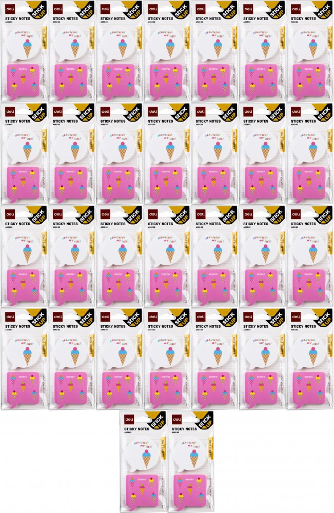 96x Karteczki samoprzylepne Deli Stick Up, 51x51mm, 2x30 karteczek, mix wzorów