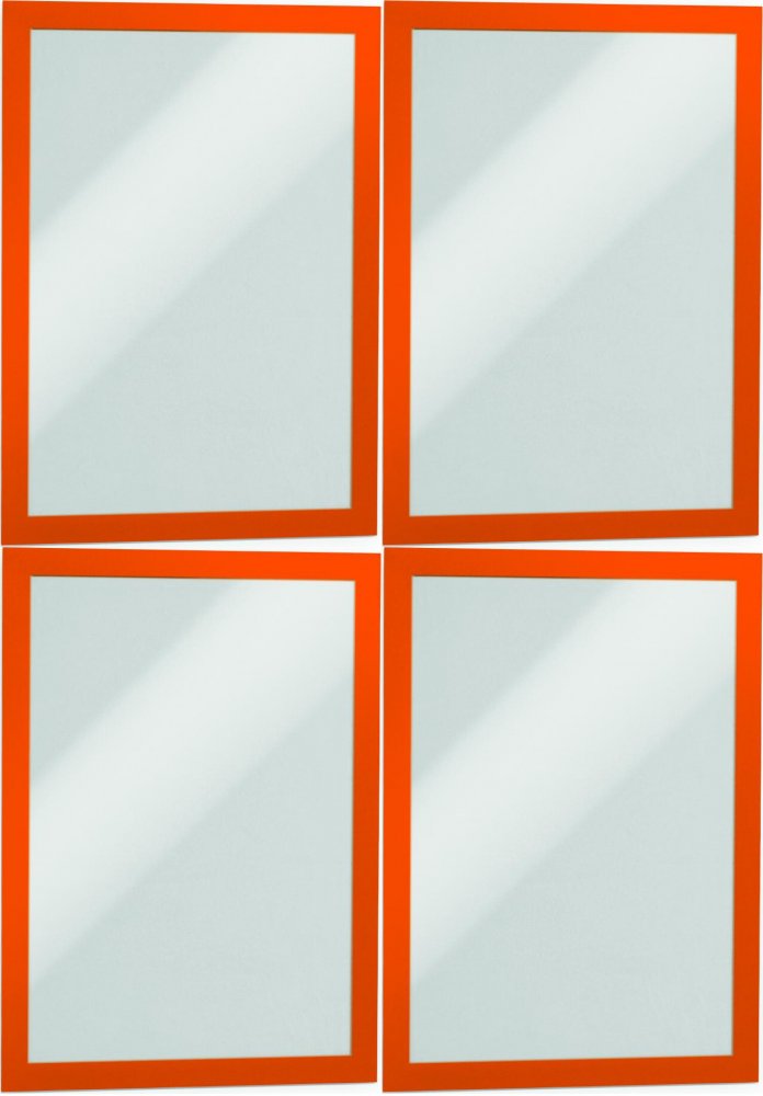 4x Ramka magnetyczna Durable Duraframe, samoprzylepna, A4, 2 sztuki, pomarańczowy