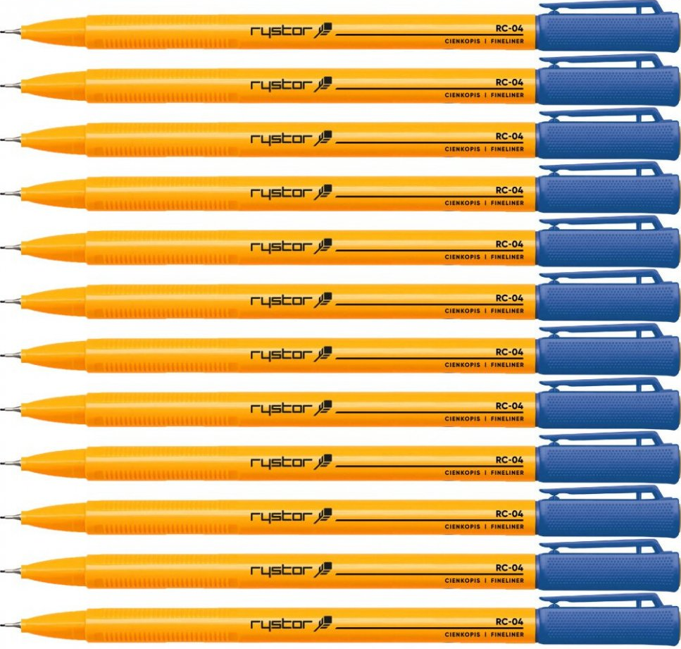 12x Cienkopis Rystor, RC-04, 0.4mm, niebieski