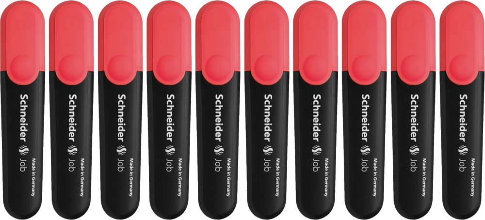 10x Zakreślacz Schneider Job, 5mm, ścięta, czerwony