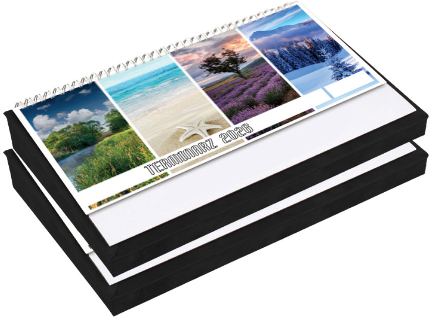 2x Kalendarz 2026 na biurko z piórnikiem Udziałowiec, 195x300mm, tygodniowy, czarny