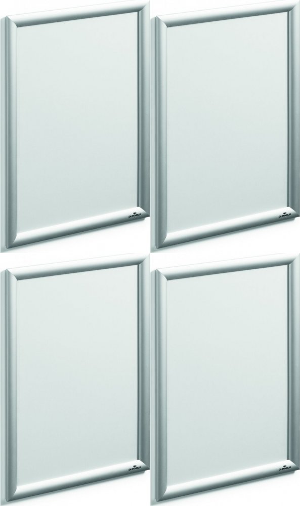 4x Rama zatrzaskowa Durable, ostre narożniki, A3, 1 sztuka, srebrny