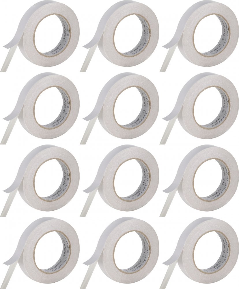 12x Taśma montażowa dwustronna Q-Connect, 24mmx3m, biały