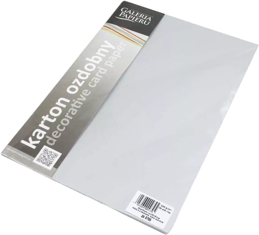 Karton ozdobny Galeria Papieru Millenium, A4, 220g/m2, 20 arkuszy srebrny