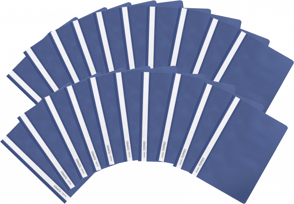 20x Skoroszyt plastikowy bez oczek Biurfol, miękki, A4, granatowy