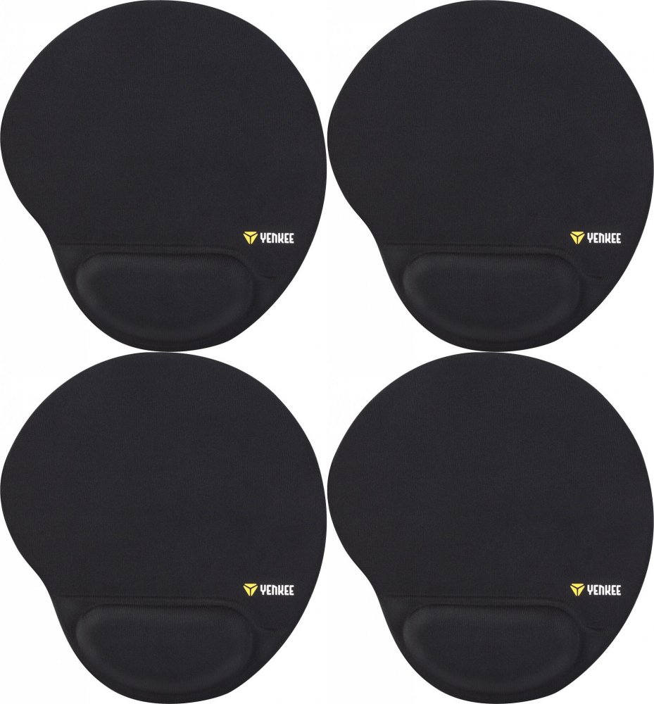 4x Żelowa podkładka pod mysz Yenkee YPM 4000BK, 250x220x20 mm, czarny