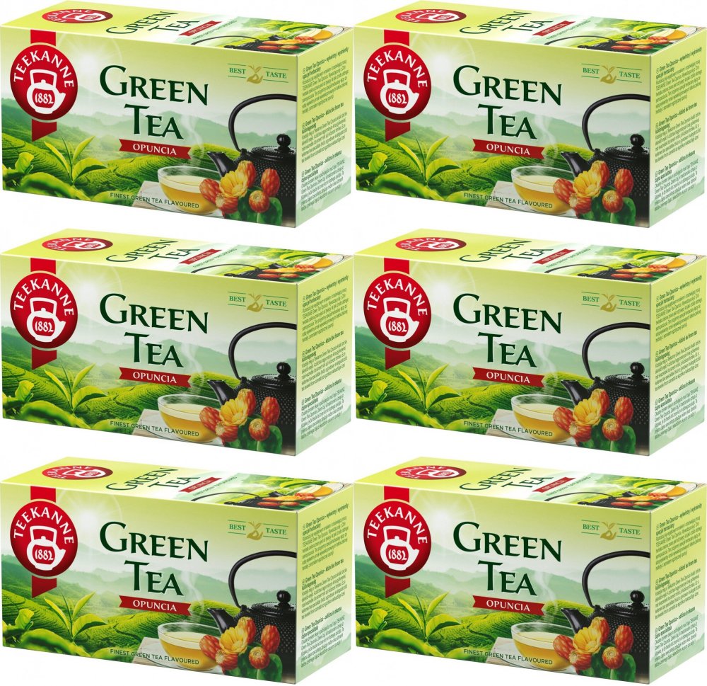 6x Herbata zielona smakowa w kopertach Teekanne Green Tea Opuncia, opuncja, 20 sztuk x 1.75g