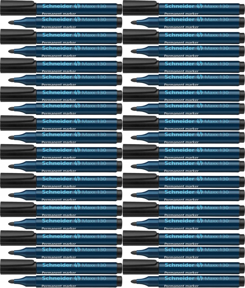 20x Marker permanentny Schneider, Maxx 130, okrągła, 1-3mm czarny