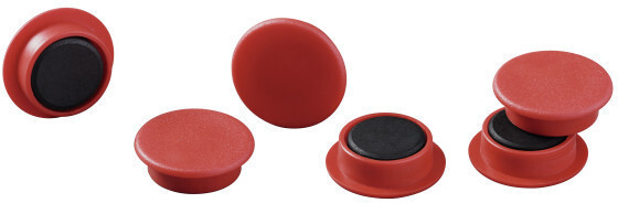 Magnesy do tablic Durable, 21mm, 20 sztuk, czerwony