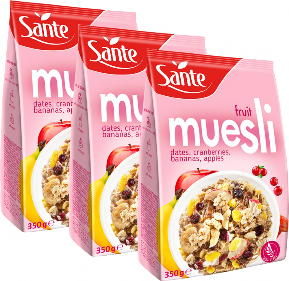 3x musli Sante, owocowe, 350g