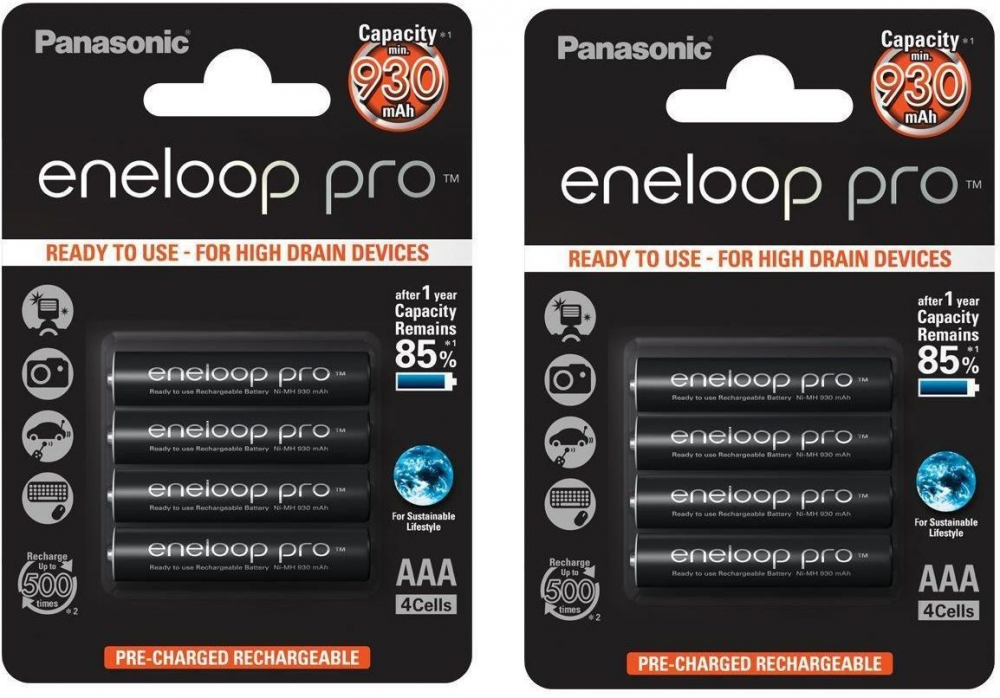 2x Akumulator Panasonic Eneloop Pro, AAA, 930mAh, 4 sztuki