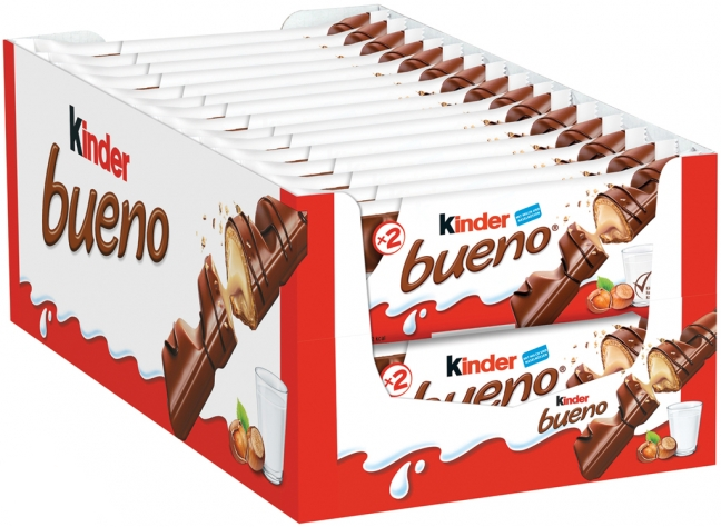 30x Baton Kinder Bueno, z nadzieniem mleczno-orzechowym, 43g