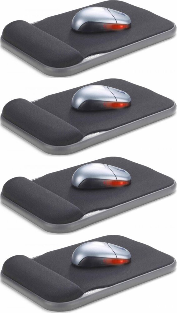 4x Podkładka żelowa pod mysz Kensington, z regulacją wysokości, 210x25x345mm, czarny