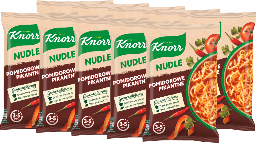 10x Zupa Knorr nudle, pomidorowa pikantna, 63g