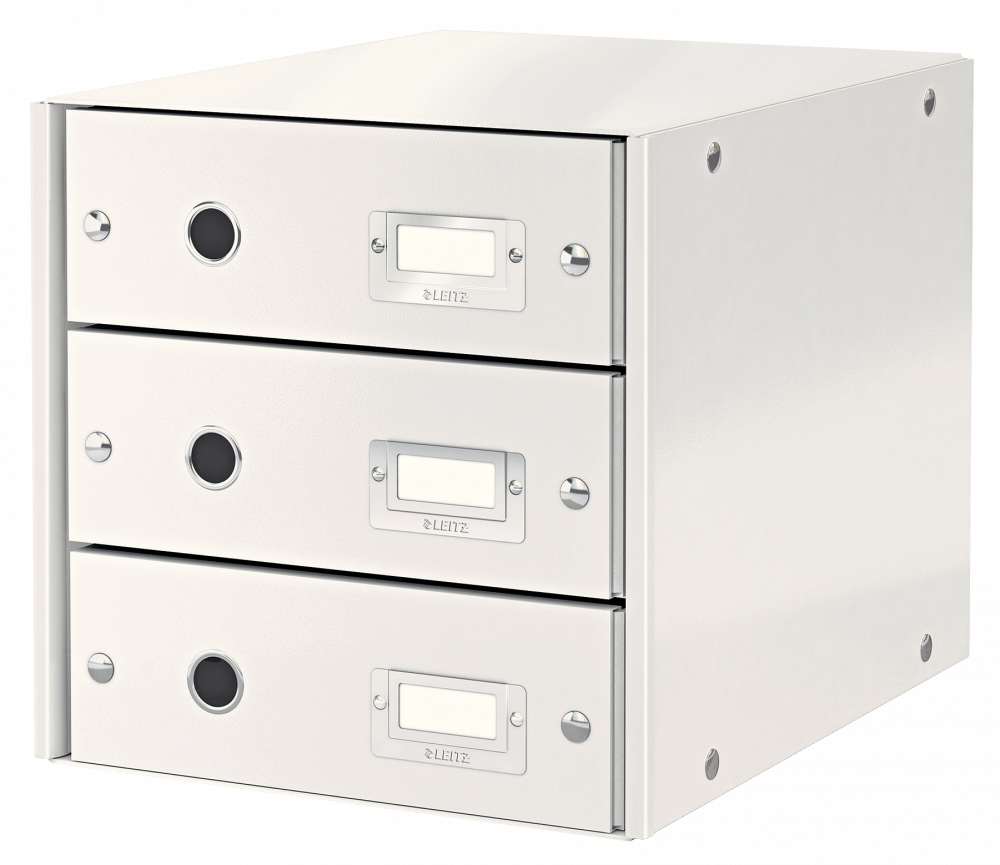Pojemnik Leitz Click&Store Wow, z 3 szufladami, do dokumentów, A4 biały