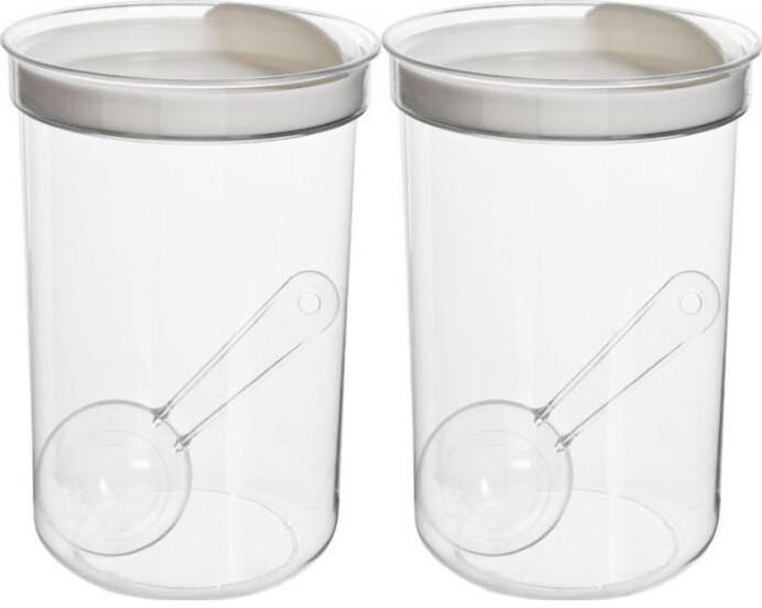 2x Pojemnik do przechowywania artykułów sypkich Curver, 1.7l, z łyżeczką, transparentny