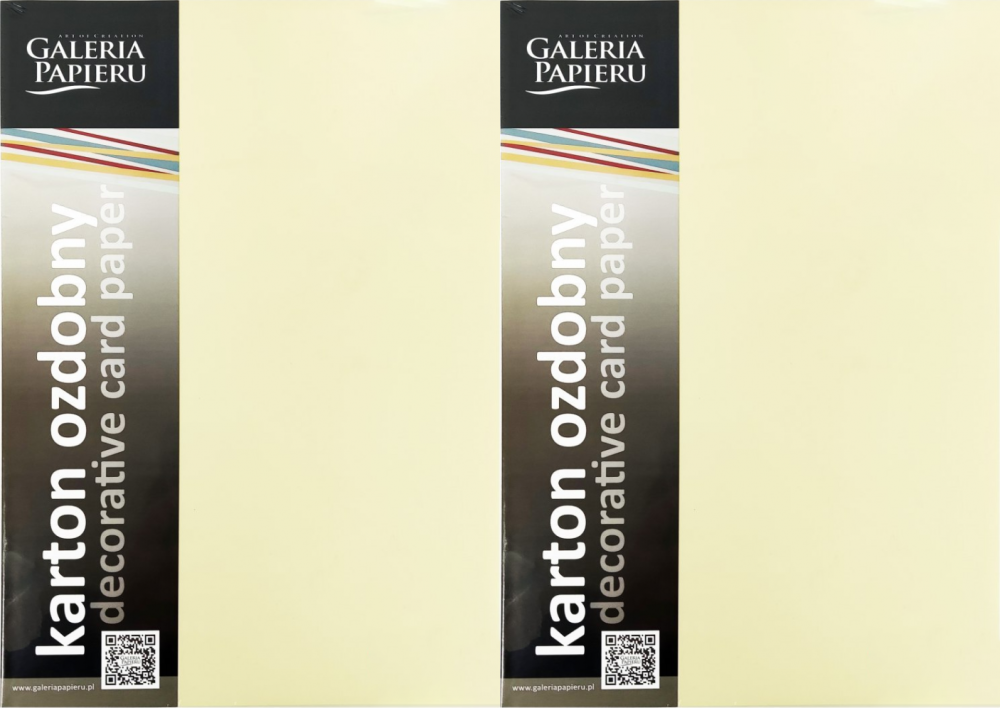 2x Karton ozdobny Galeria Papieru, płótno, A4, 240g/m2, 20 arkuszy, kremowy