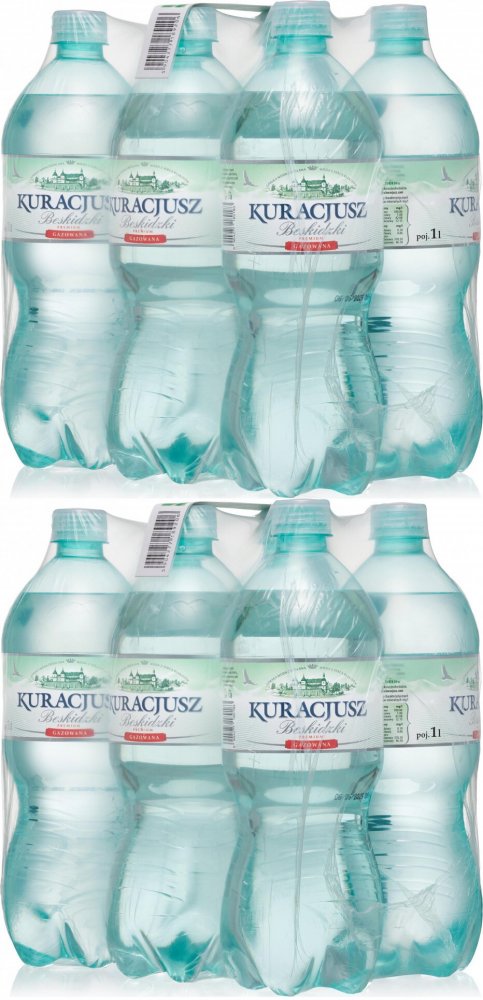 12x Woda gazowana Kuracjusz Beskidzki, 1l, butelka PET