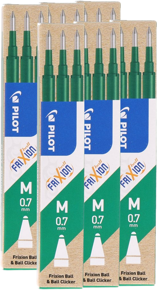 6x Wkład do wymazywalnego pióra kulkowego Pilot, Frixion, 0.7mm, 3 sztuki, zielony